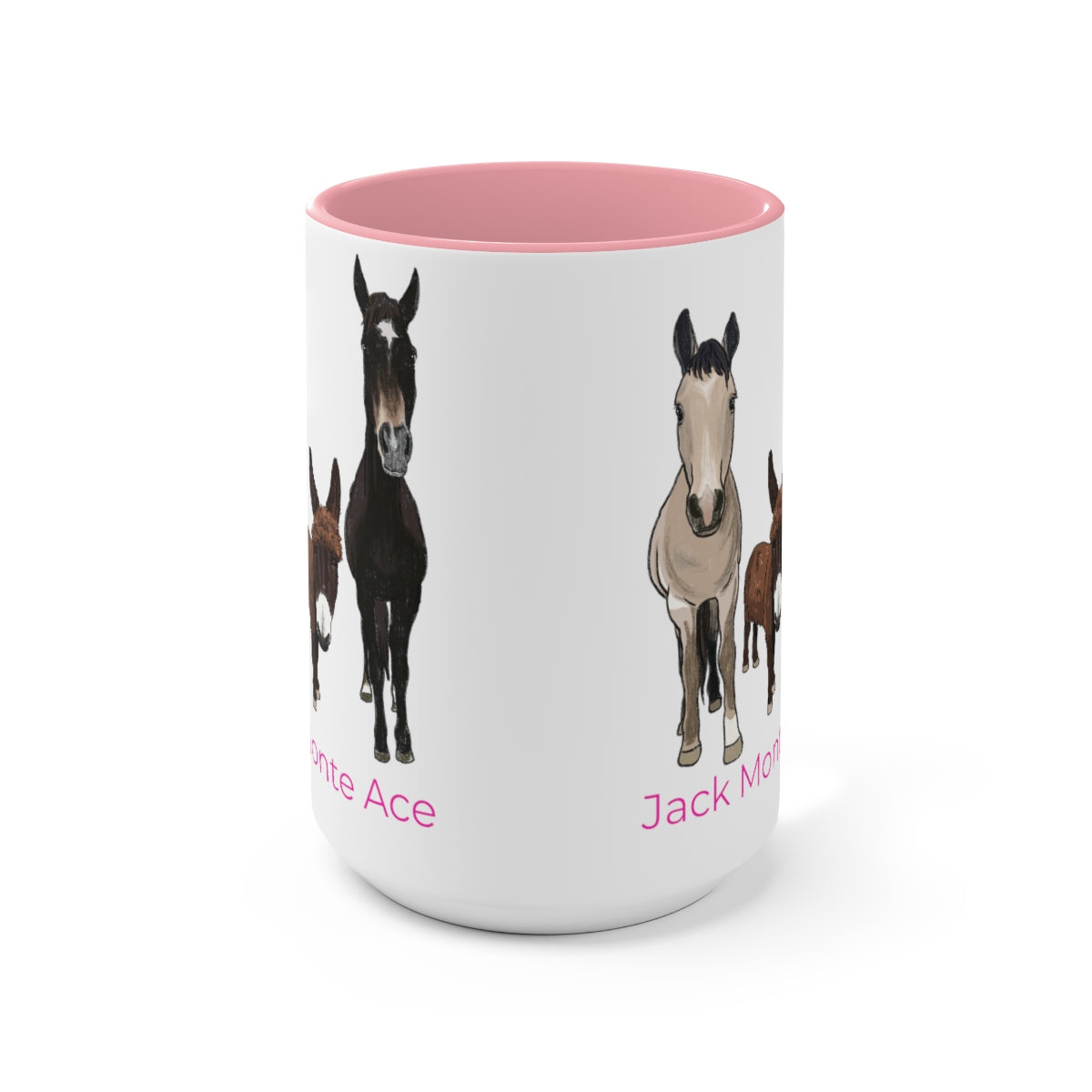Mornings with Monte the Singing Donkey and The Brudders Two-Tone Mugs, 15oz
