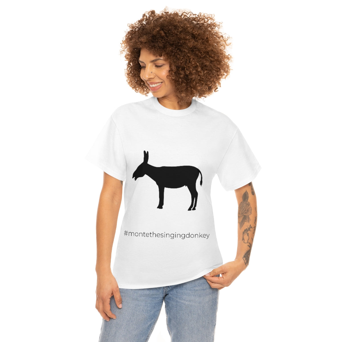 Monte the Singing Donkey Unisex Braying Silhouette Heavy Cotton Tee (S-5X)