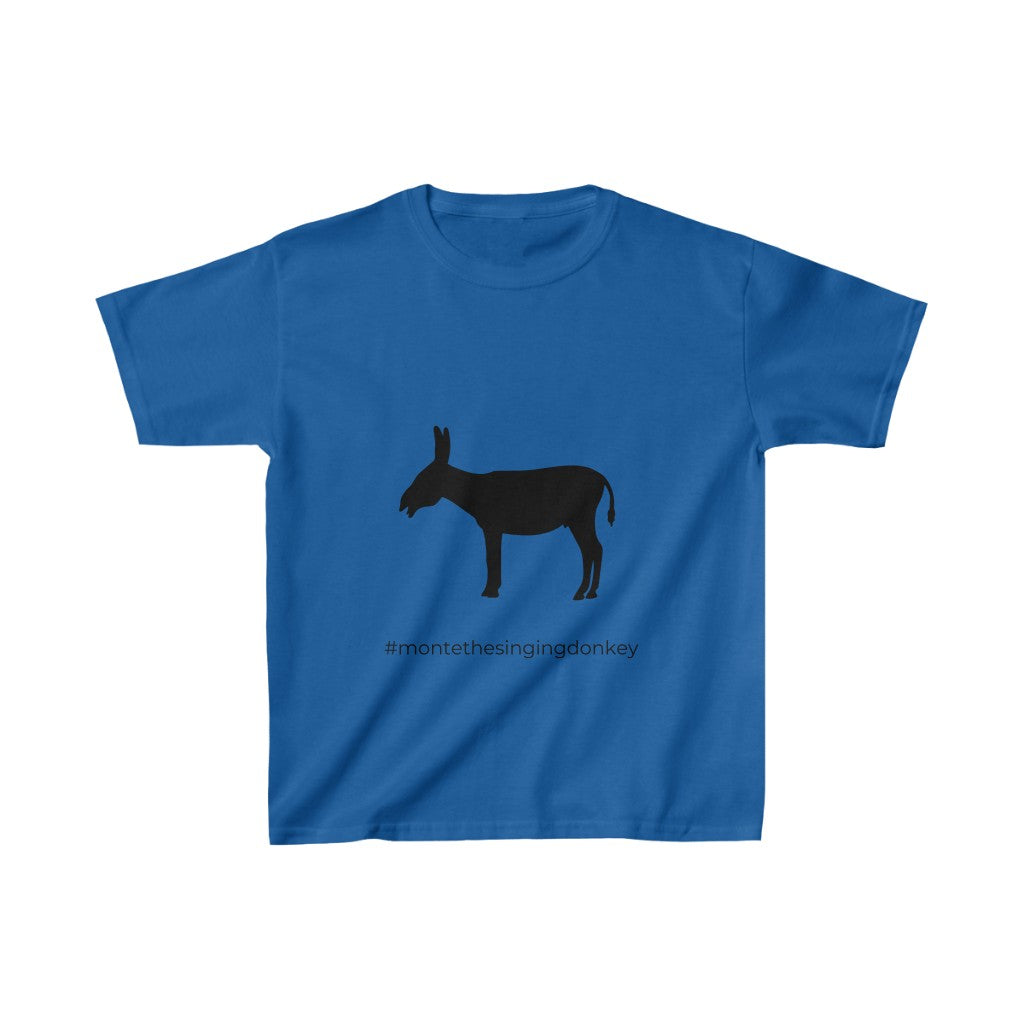Monte the Singing Donkey Braying Silhouette Kids Heavy Cotton™ Tee (XS - XL)
