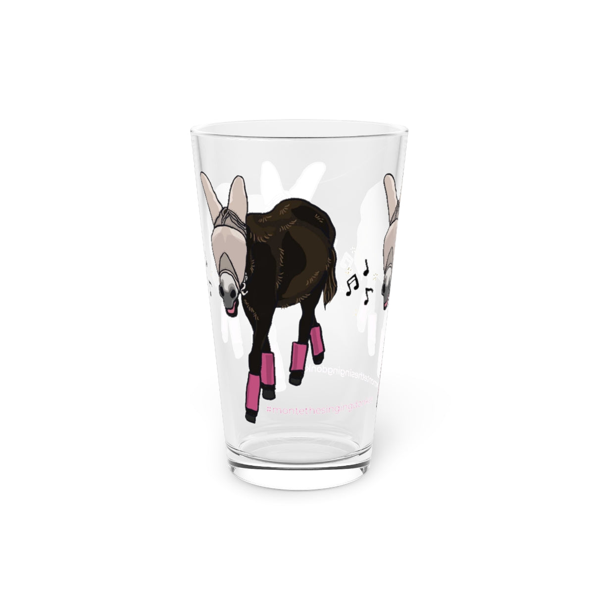 Monte the Singing Donkey - Fly Gear Pint Glass, 16oz