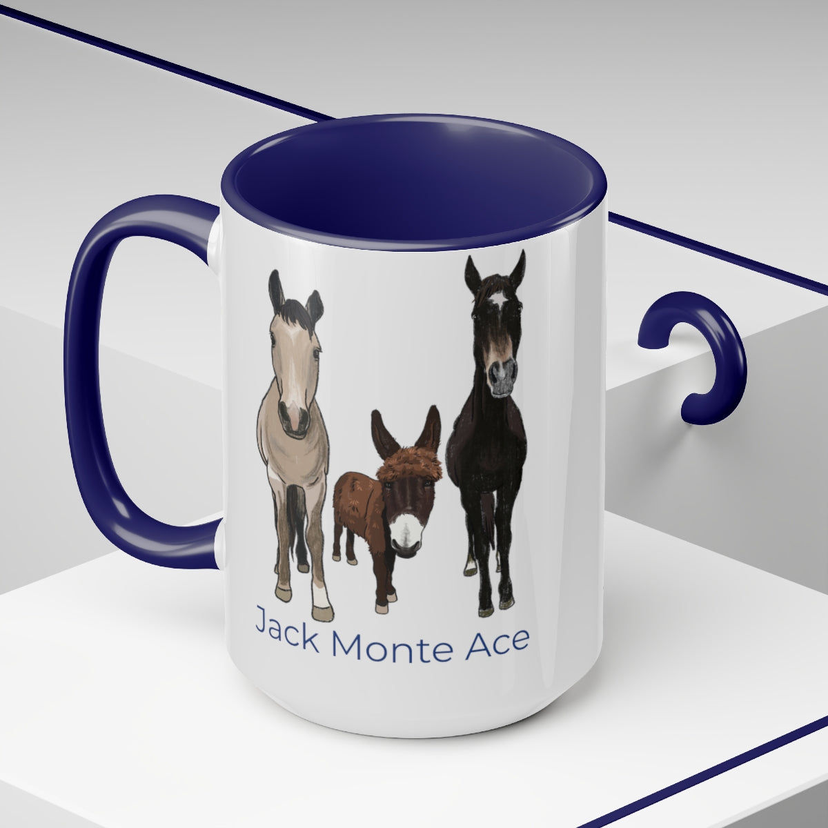 Mornings with Monte the Singing Donkey and The Brudders Two-Tone Mugs, 15oz