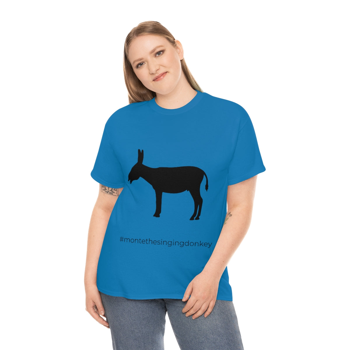 Monte the Singing Donkey Braying Silhouette Unisex Heavy Cotton Tee (S-3X)