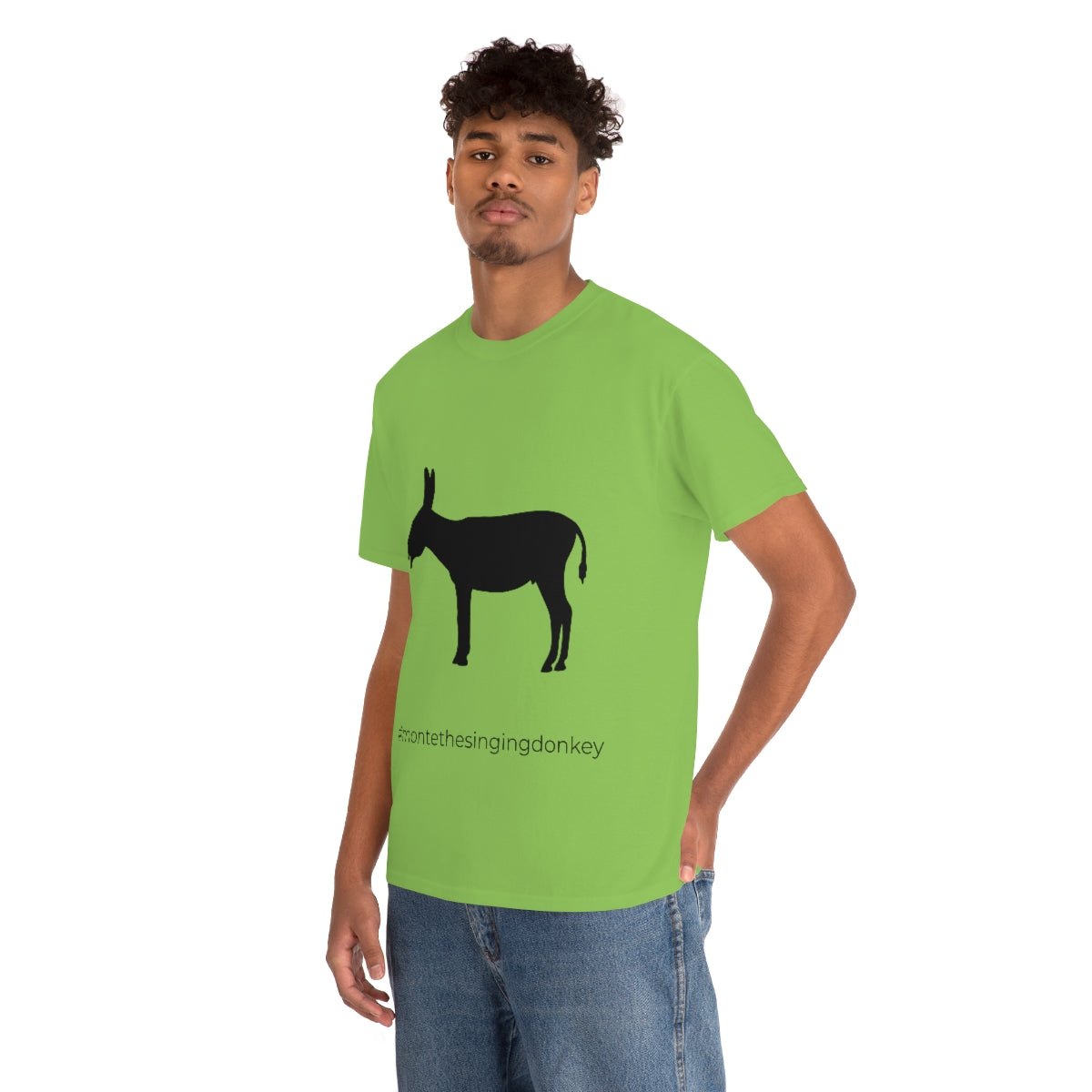 Monte the Singing Donkey Braying Silhouette Unisex Heavy Cotton Tee (S-3X)