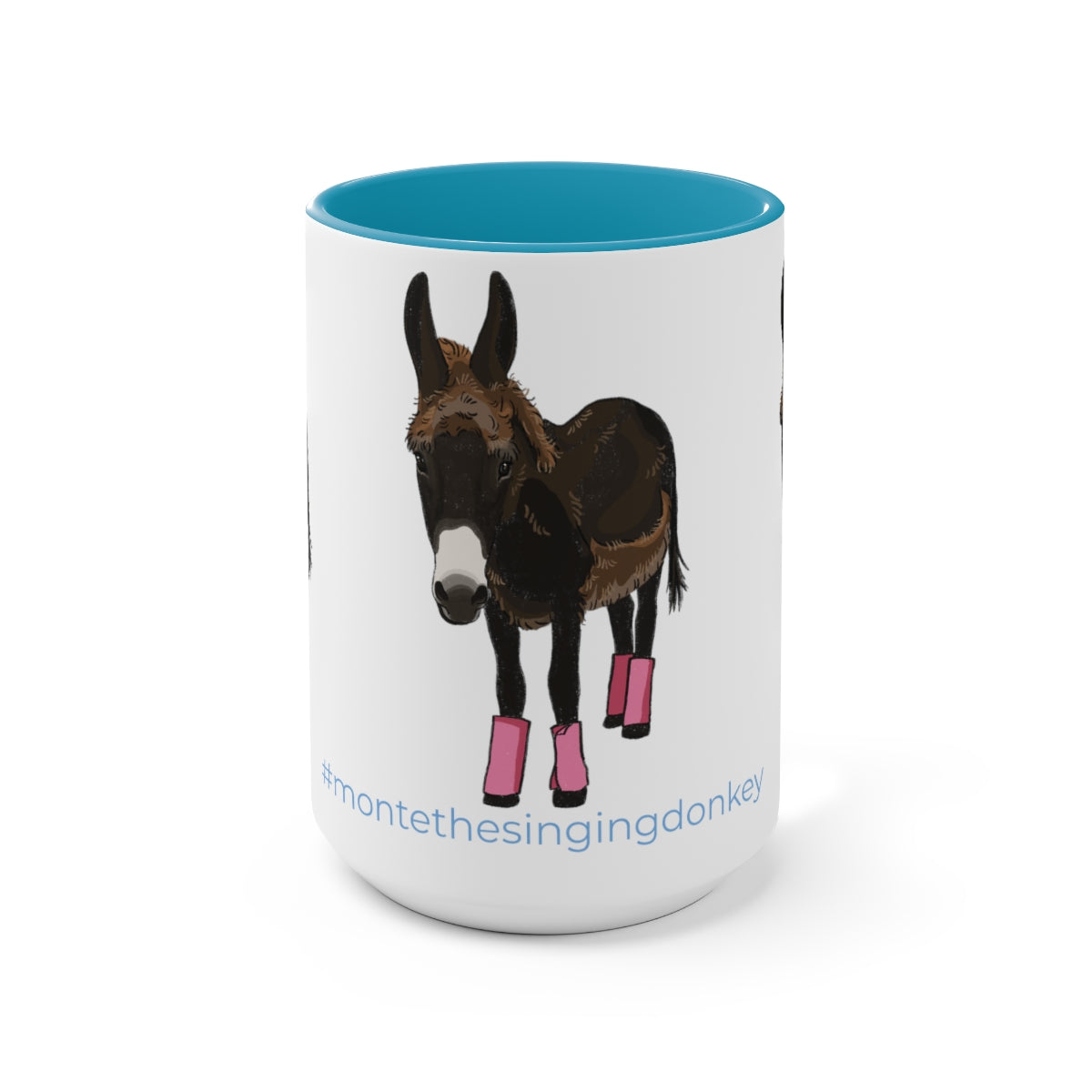 Mornings with Monte the Singing Donkey Summer Haircut Two-Tone Mugs, 15oz