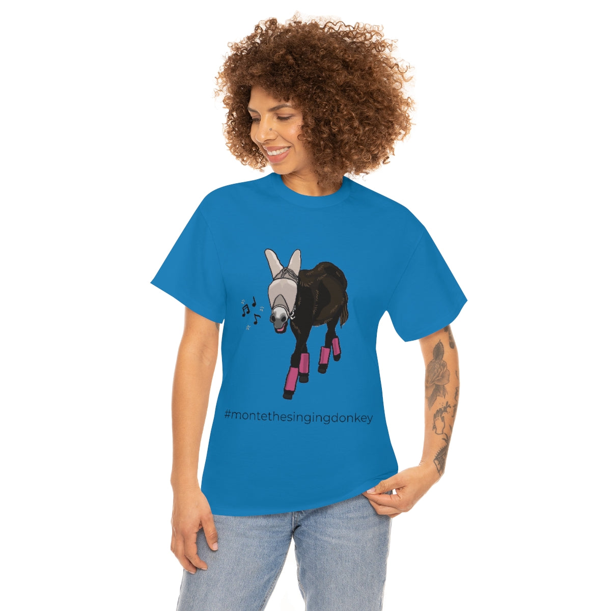 Monte the Singing Donkey Fly Gear Unisex Heavy Cotton Tee (S-3X)