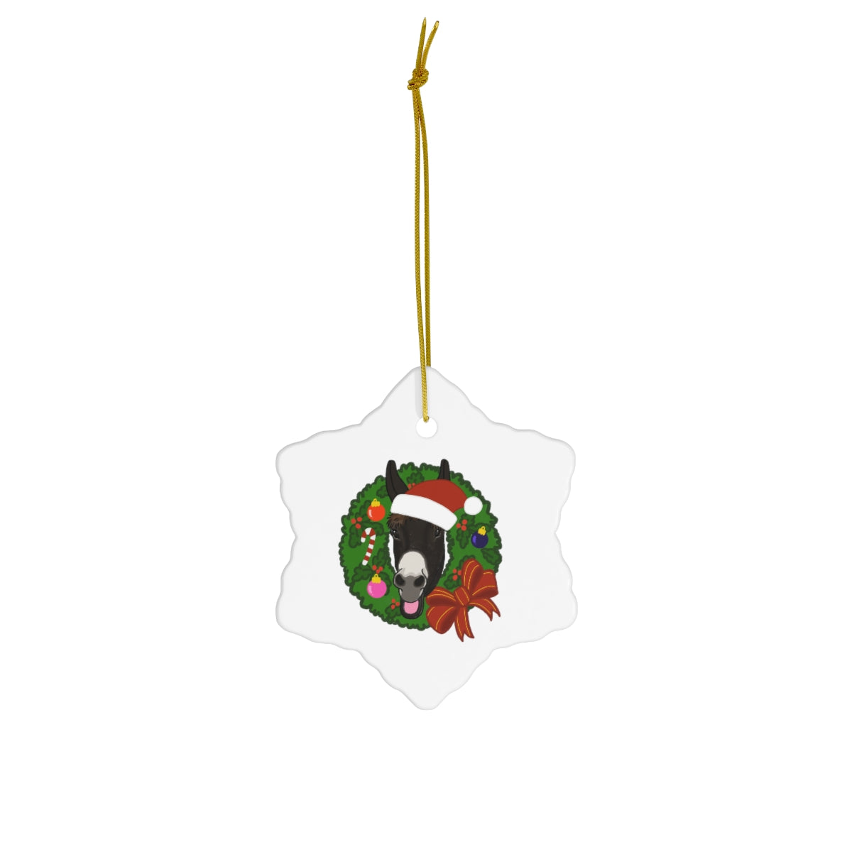 Monte Christmas Ornament - Ceramic (Circle, Snowflake, or Star)
