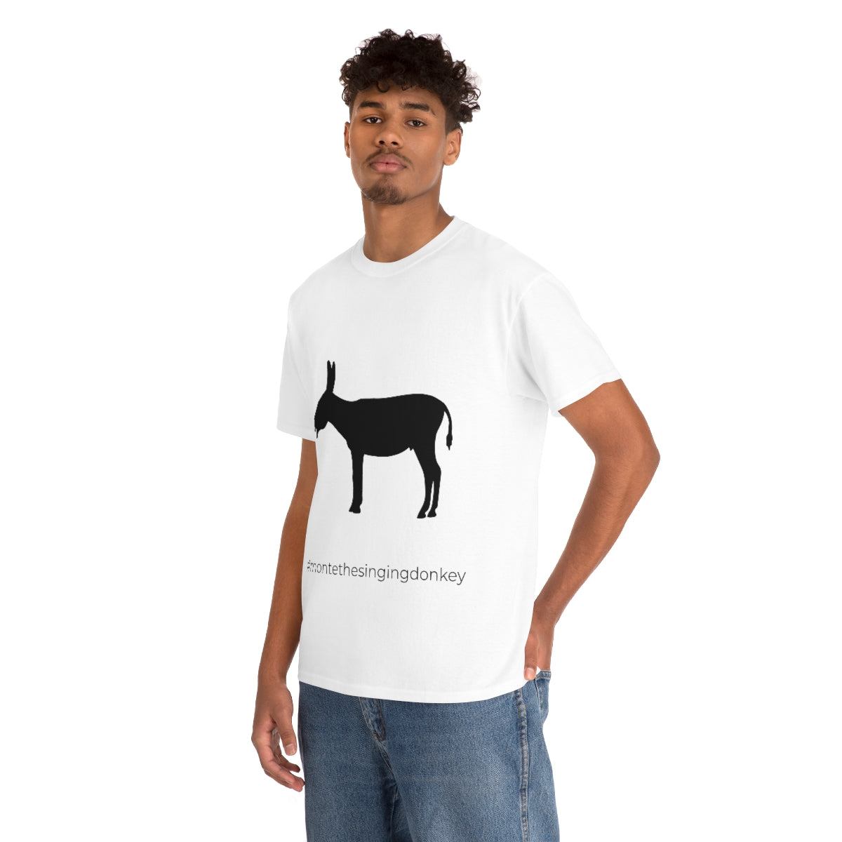 Monte the Singing Donkey Braying Silhouette Unisex Heavy Cotton Tee (S-3X)