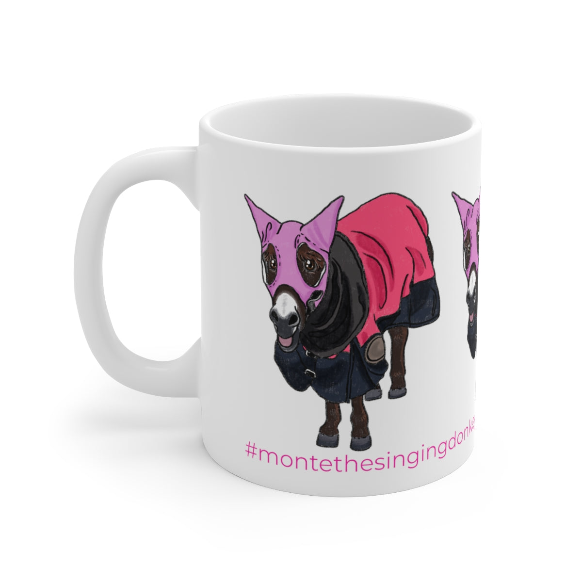 Mornings with Monte the Singing Donkey Winter Gear Ceramic Mug 11oz