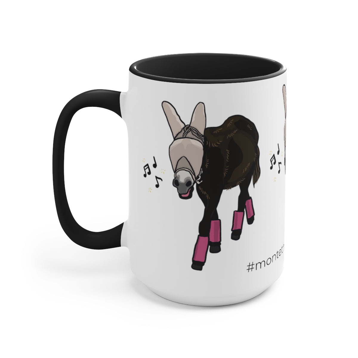 Mornings with Monte the Singing Donkey Fly Gear Two-Tone Mugs, 15oz