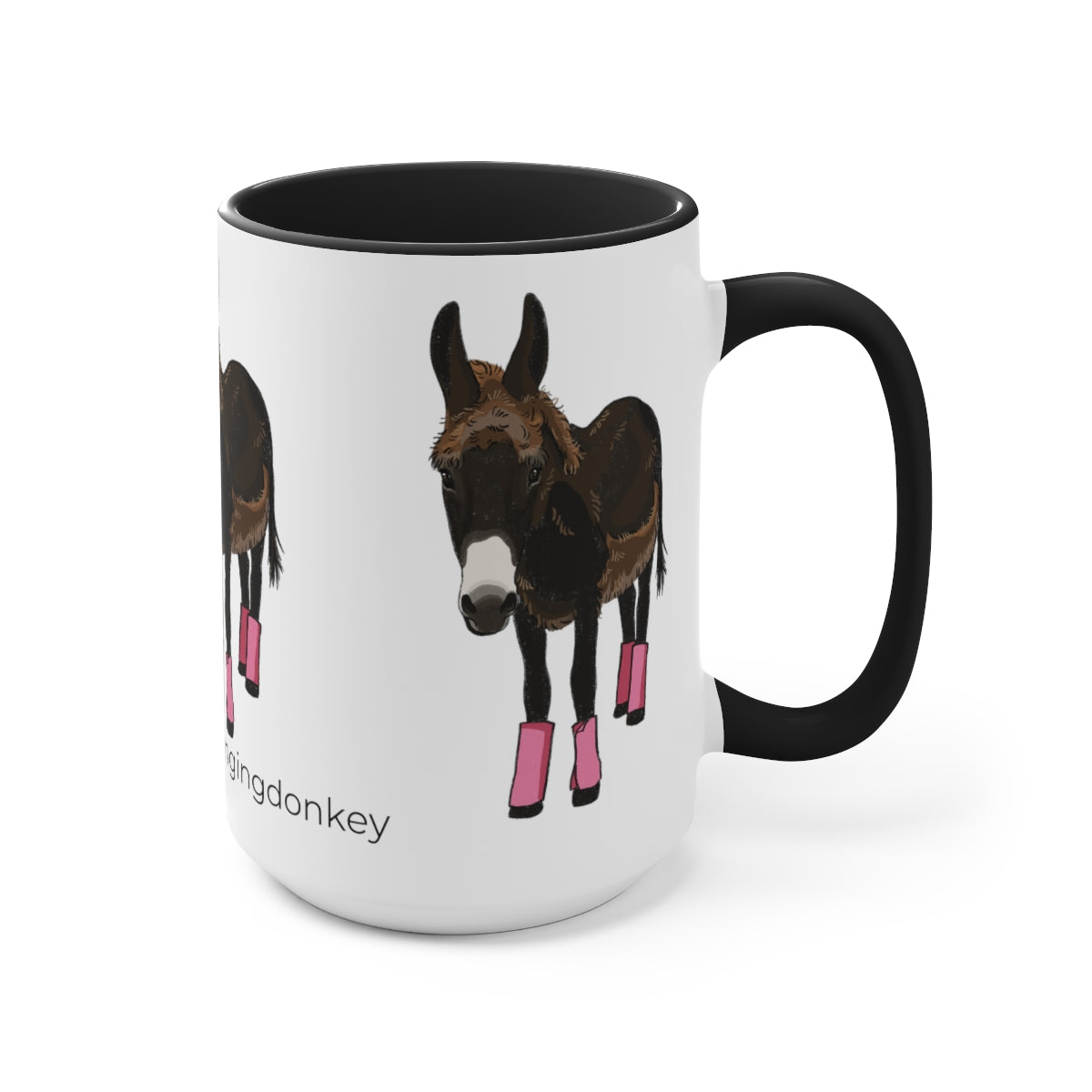Mornings with Monte the Singing Donkey Summer Haircut Two-Tone Mugs, 15oz