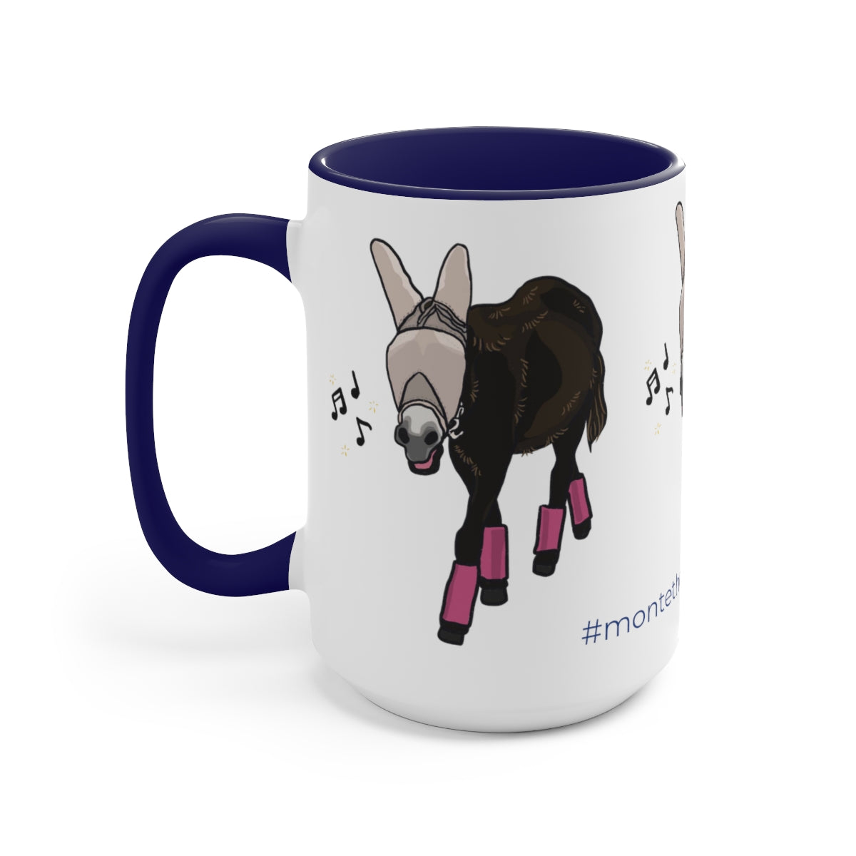 Mornings with Monte the Singing Donkey Fly Gear Two-Tone Mugs, 15oz