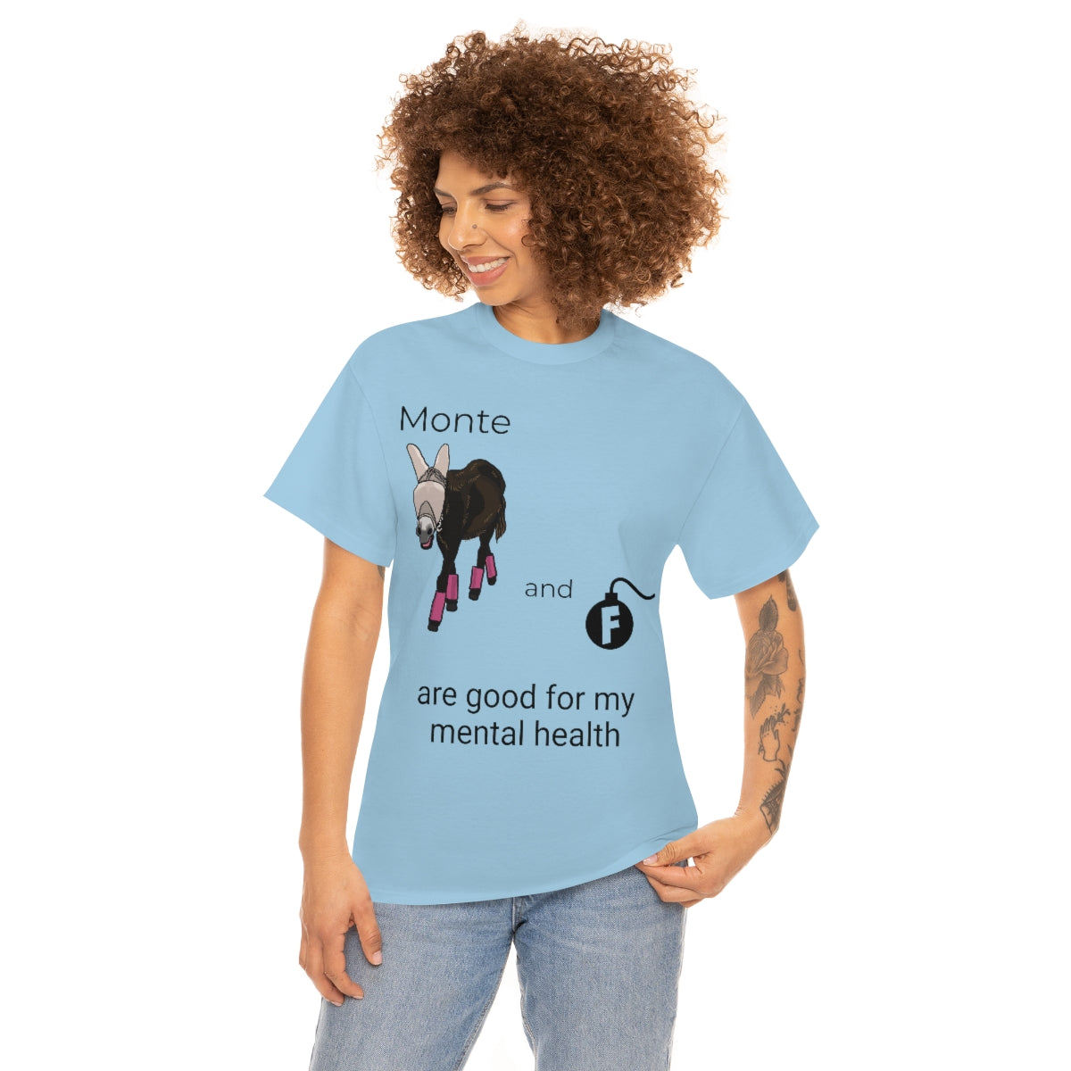 Monte and F-Bombs Are Good for my Mental Health Unisex Heavy Cotton Tee (S-3XL)
