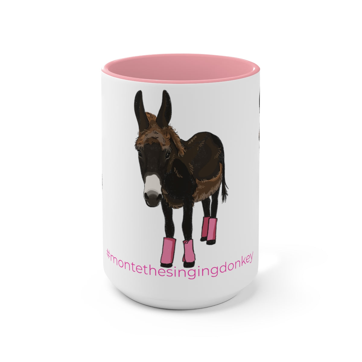 Mornings with Monte the Singing Donkey Summer Haircut Two-Tone Mugs, 15oz