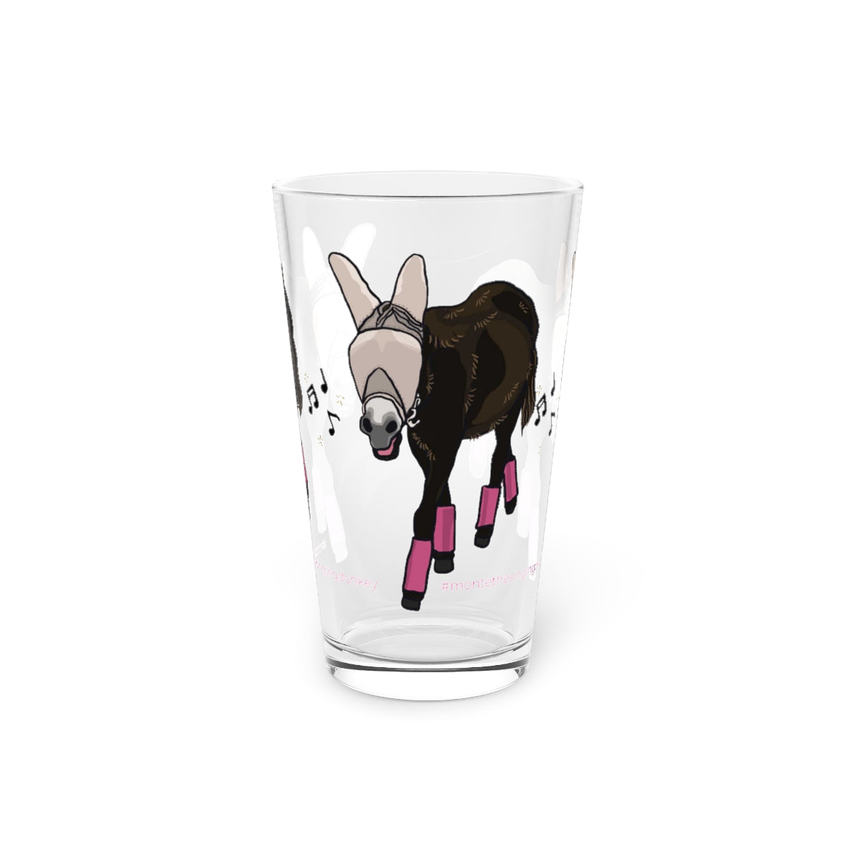 Monte the Singing Donkey - Fly Gear Pint Glass, 16oz