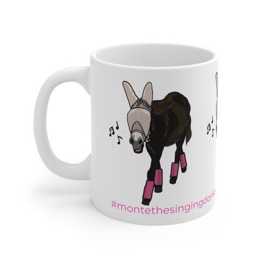 Mornings with Monte the Singing Donkey Fly Gear Ceramic Mug 11oz