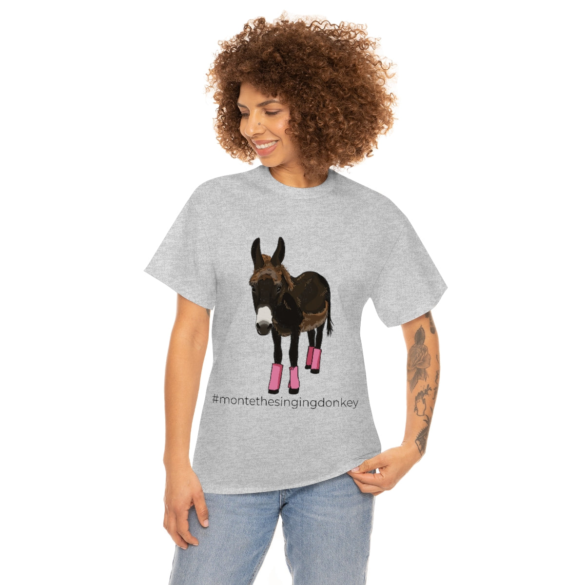Monte the Singing Donkey Fly Gear Unisex Heavy Cotton Tee (S-5X)