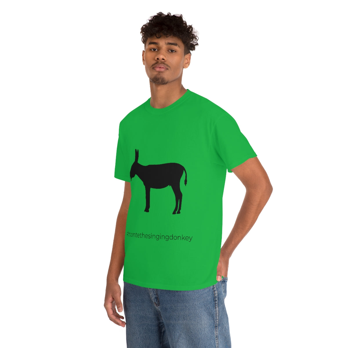 Monte the Singing Donkey Braying Silhouette Unisex Heavy Cotton Tee (S-3X)