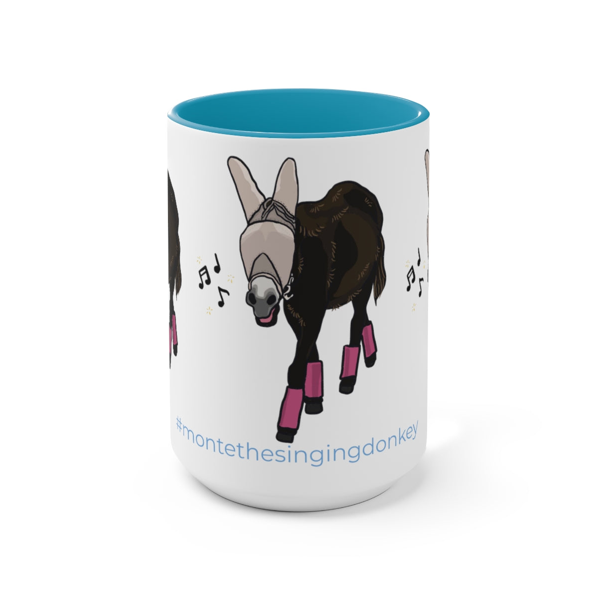 Mornings with Monte the Singing Donkey Fly Gear Two-Tone Mugs, 15oz