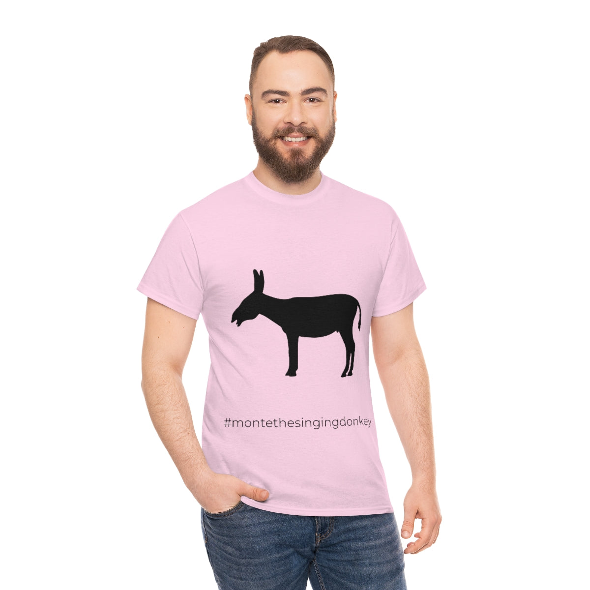 Monte the Singing Donkey  Unisex Braying Silhouette Heavy Cotton Tee (S-5X)