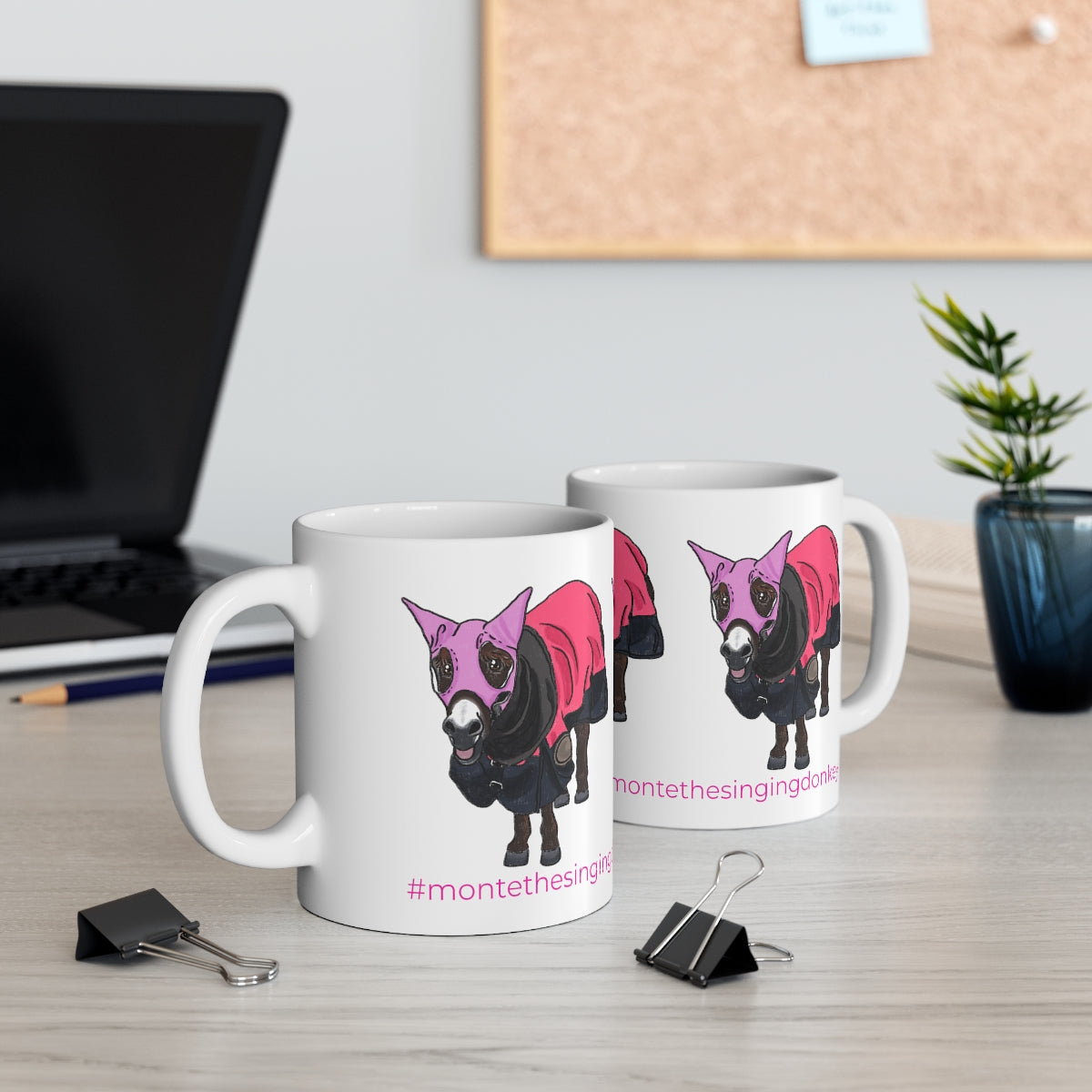 Mornings with Monte the Singing Donkey Winter Gear Ceramic Mug 11oz