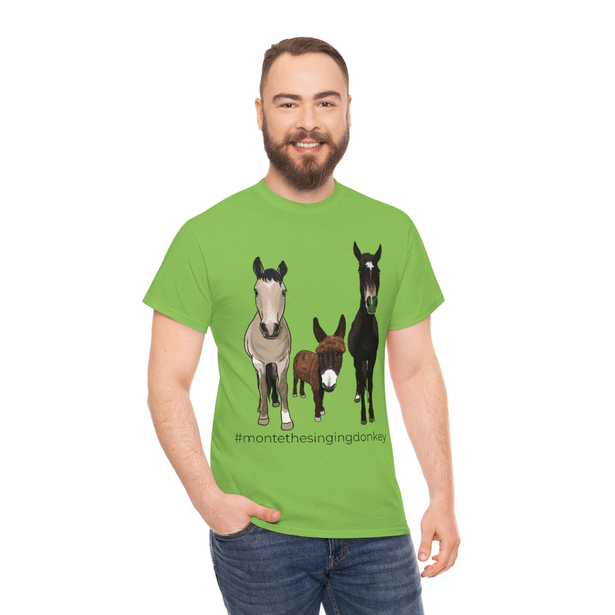 Monte the Singing Donkey and The Brudders Unisex Heavy Cotton Tee (S-3X)