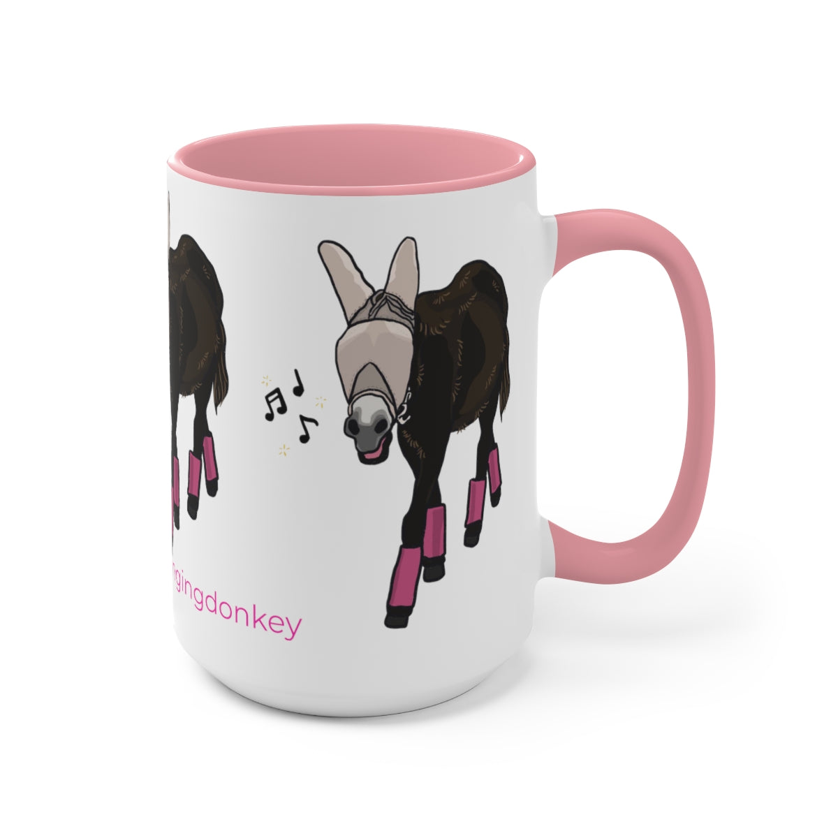 Mornings with Monte the Singing Donkey Fly Gear Two-Tone Mugs, 15oz