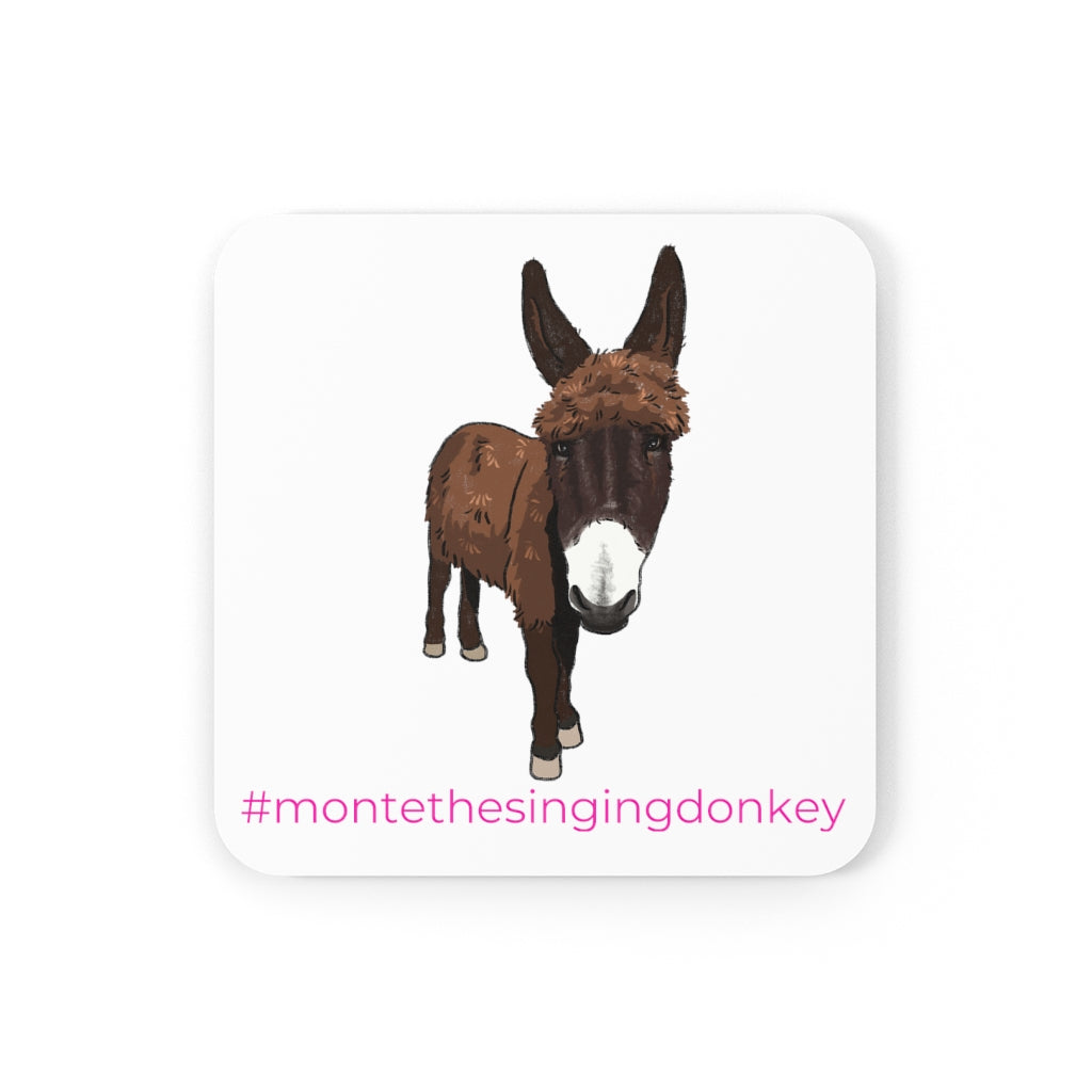 Monte the Singing Donkey Corkwood Coaster Set