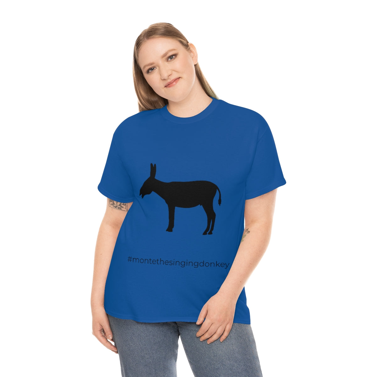 Monte the Singing Donkey  Unisex Braying Silhouette Heavy Cotton Tee (S-5X)