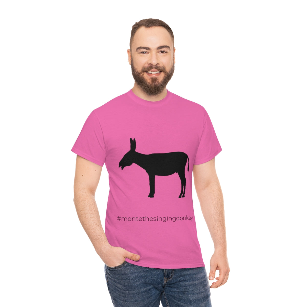 Monte the Singing Donkey Braying Silhouette Unisex Heavy Cotton Tee (S-3X)