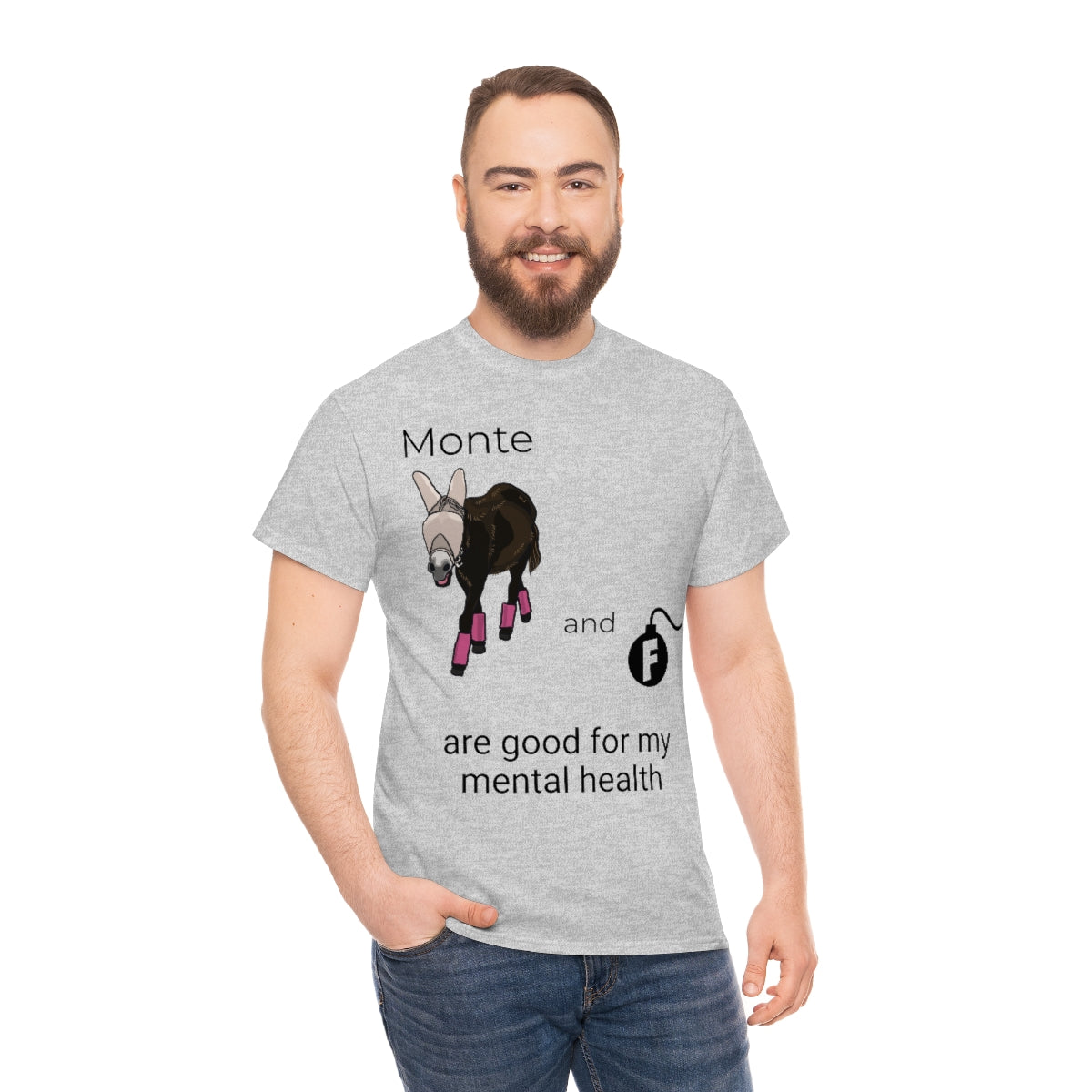 Monte and F-Bombs Are Good for my Mental Health Unisex Heavy Cotton Tee (S-3XL)