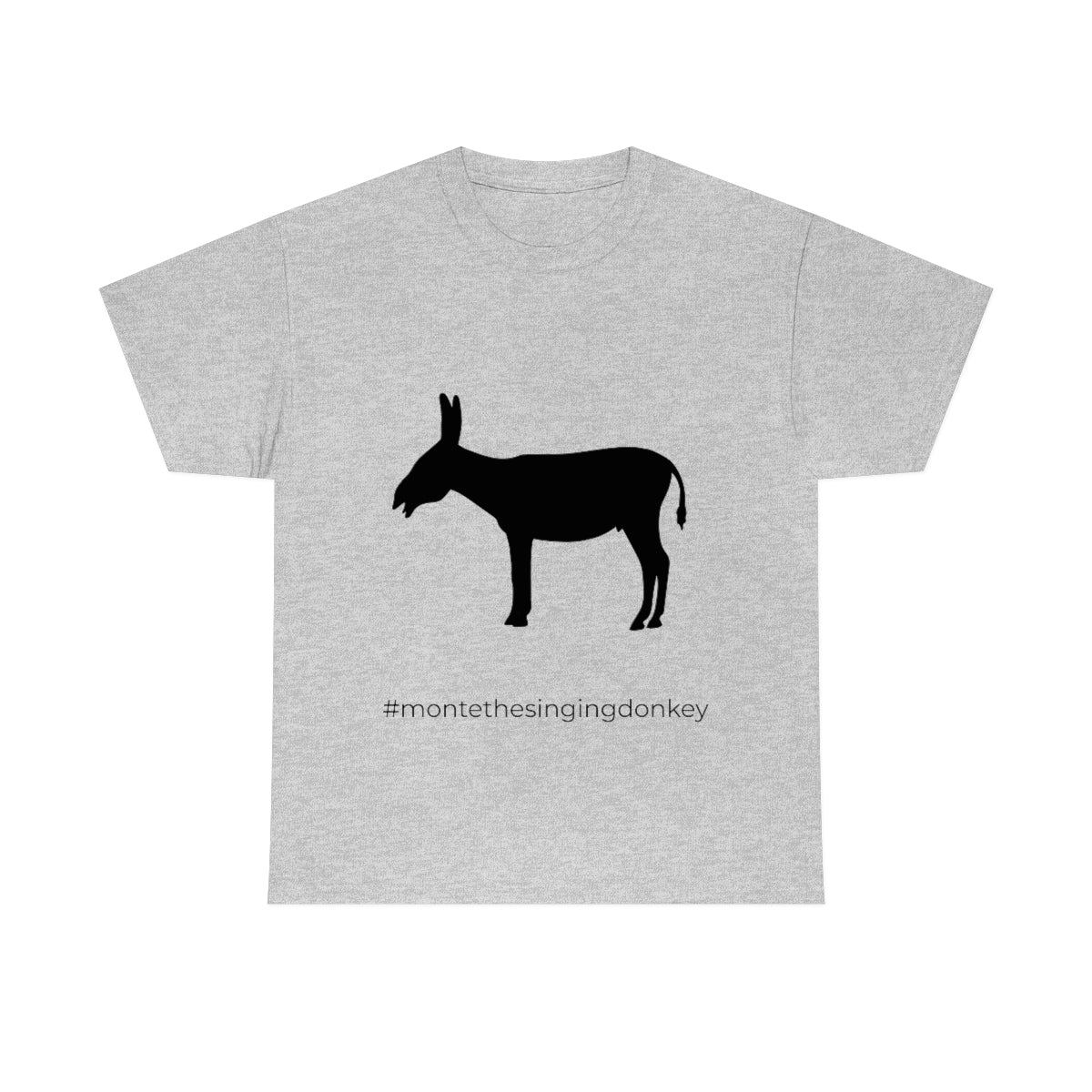 Monte the Singing Donkey Braying Silhouette Unisex Heavy Cotton Tee (S-3X)