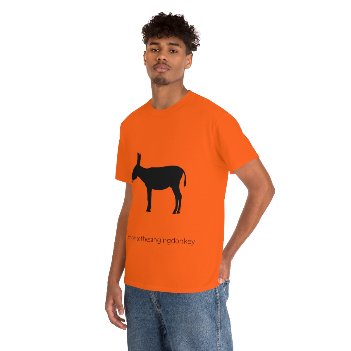 Monte the Singing Donkey  Unisex Braying Silhouette Heavy Cotton Tee (S-5X)