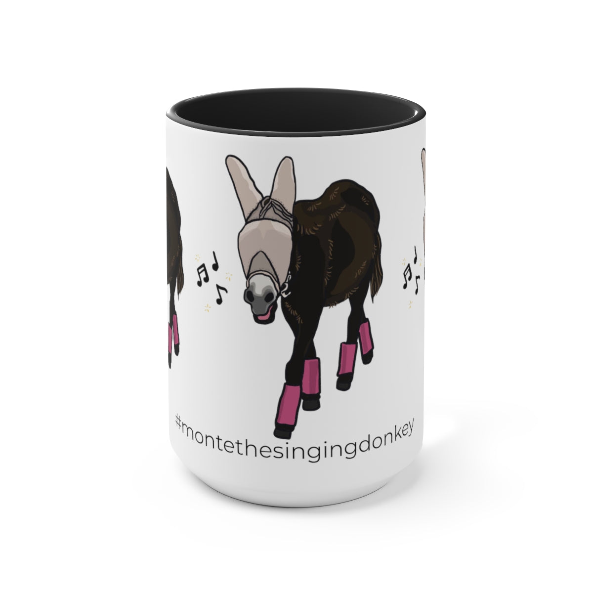 Mornings with Monte the Singing Donkey Fly Gear Two-Tone Mugs, 15oz