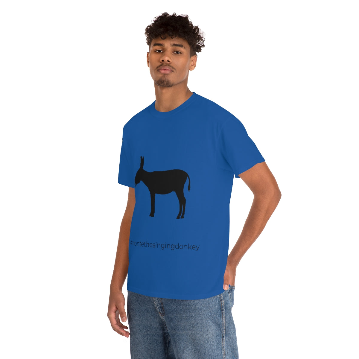 Monte the Singing Donkey  Unisex Braying Silhouette Heavy Cotton Tee (S-5X)