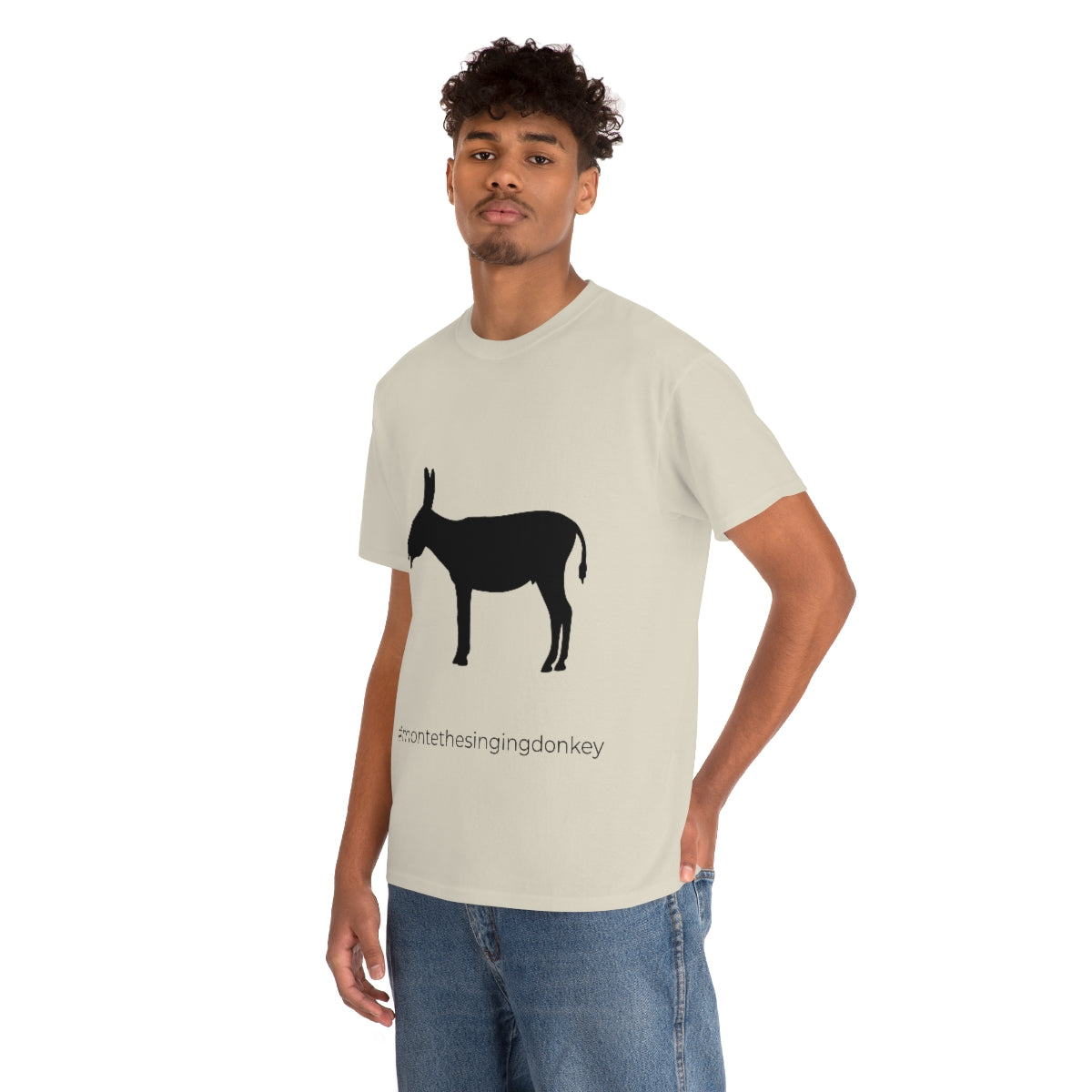 Monte the Singing Donkey Braying Silhouette Unisex Heavy Cotton Tee (S-3X)