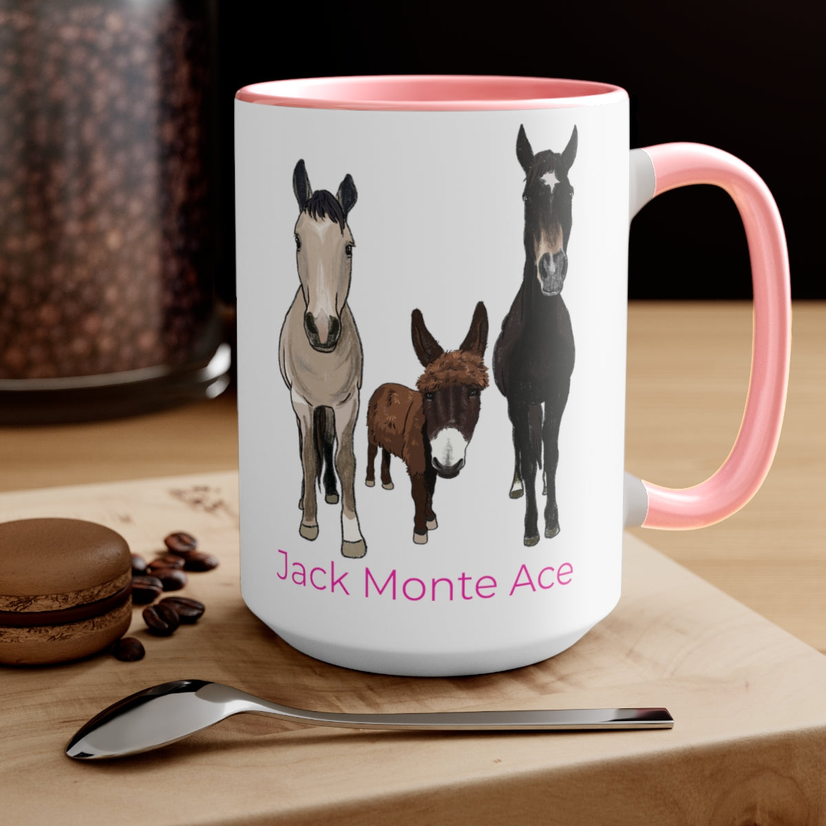 Mornings with Monte the Singing Donkey and The Brudders Two-Tone Mugs, 15oz