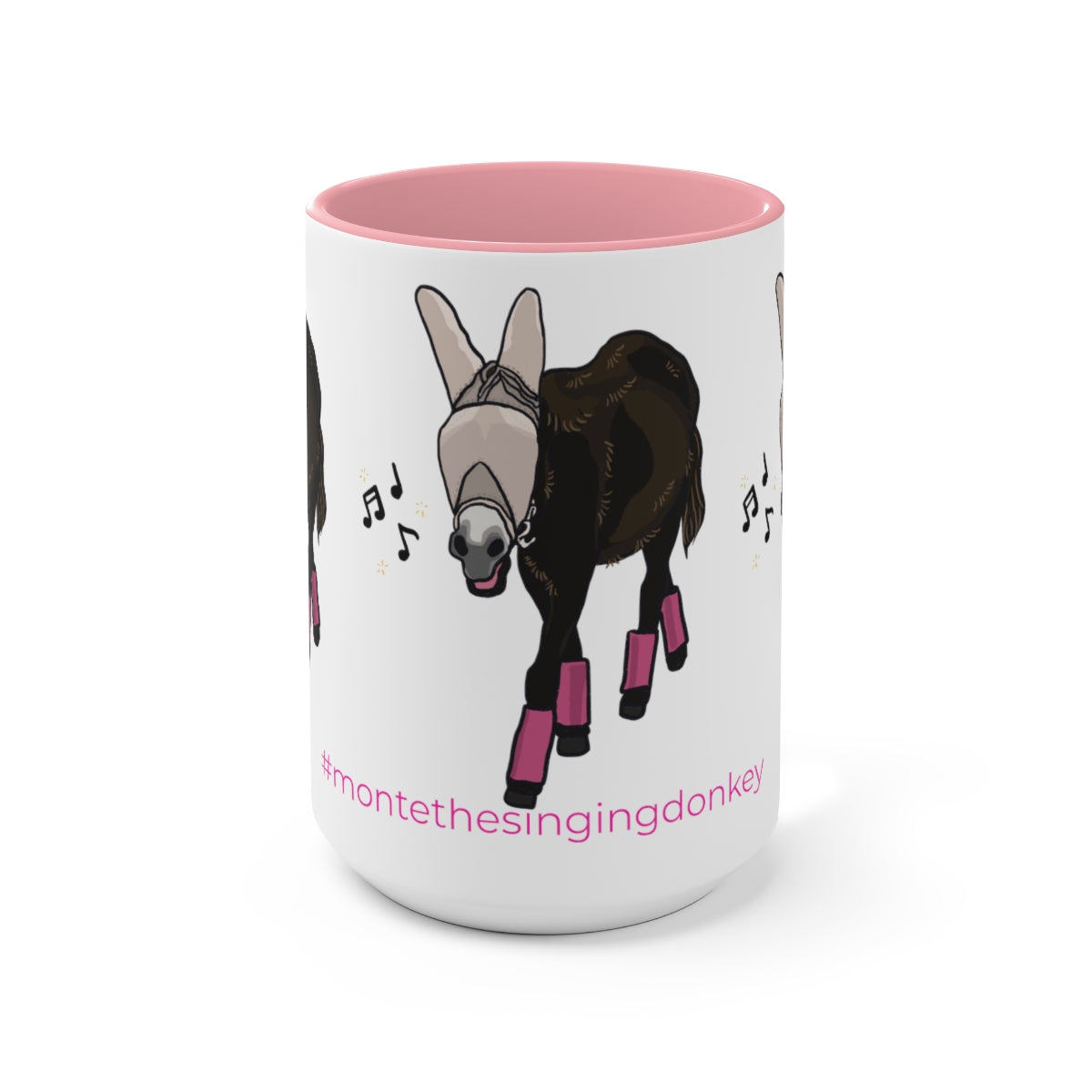 Mornings with Monte the Singing Donkey Fly Gear Two-Tone Mugs, 15oz