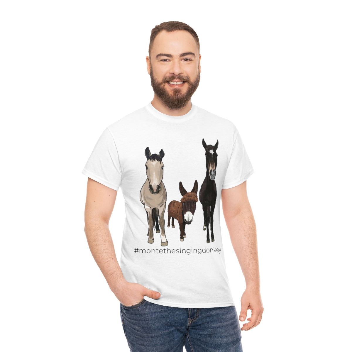 Monte the Singing Donkey and The Brudders Unisex Heavy Cotton Tee (S-3X)