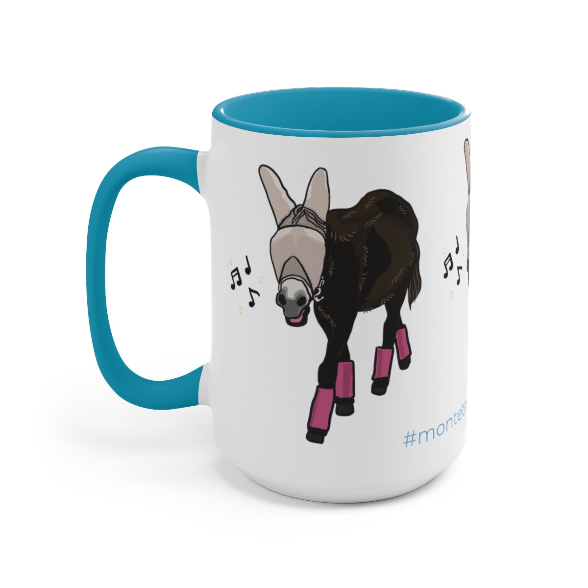 Mornings with Monte the Singing Donkey Fly Gear Two-Tone Mugs, 15oz