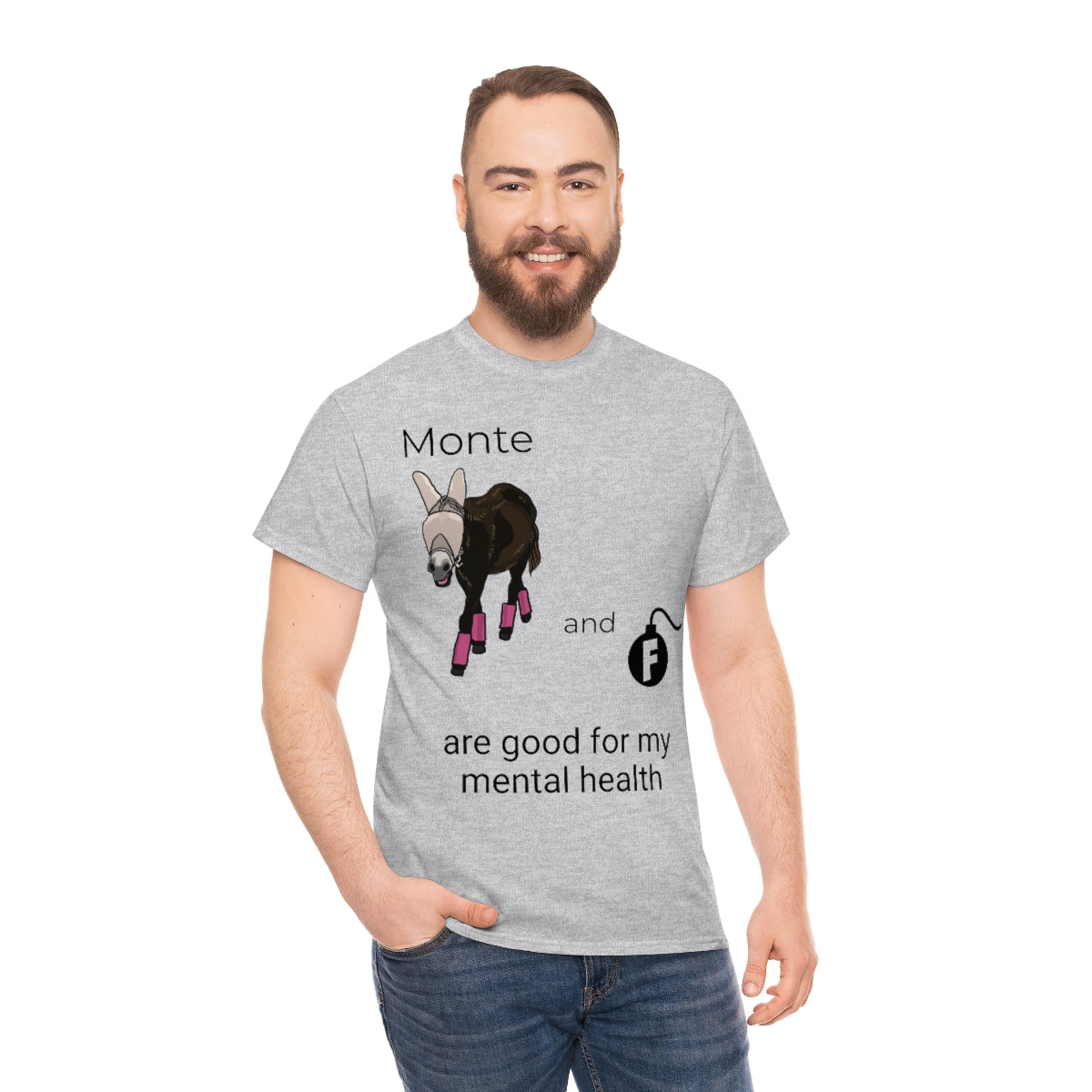 Monte and F-Bombs Are Good for my Mental Health Unisex Heavy Cotton Tee (S-3XL)
