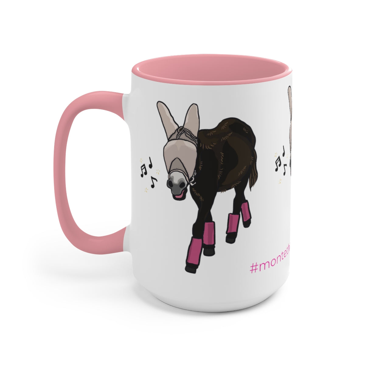 Mornings with Monte the Singing Donkey Fly Gear Two-Tone Mugs, 15oz