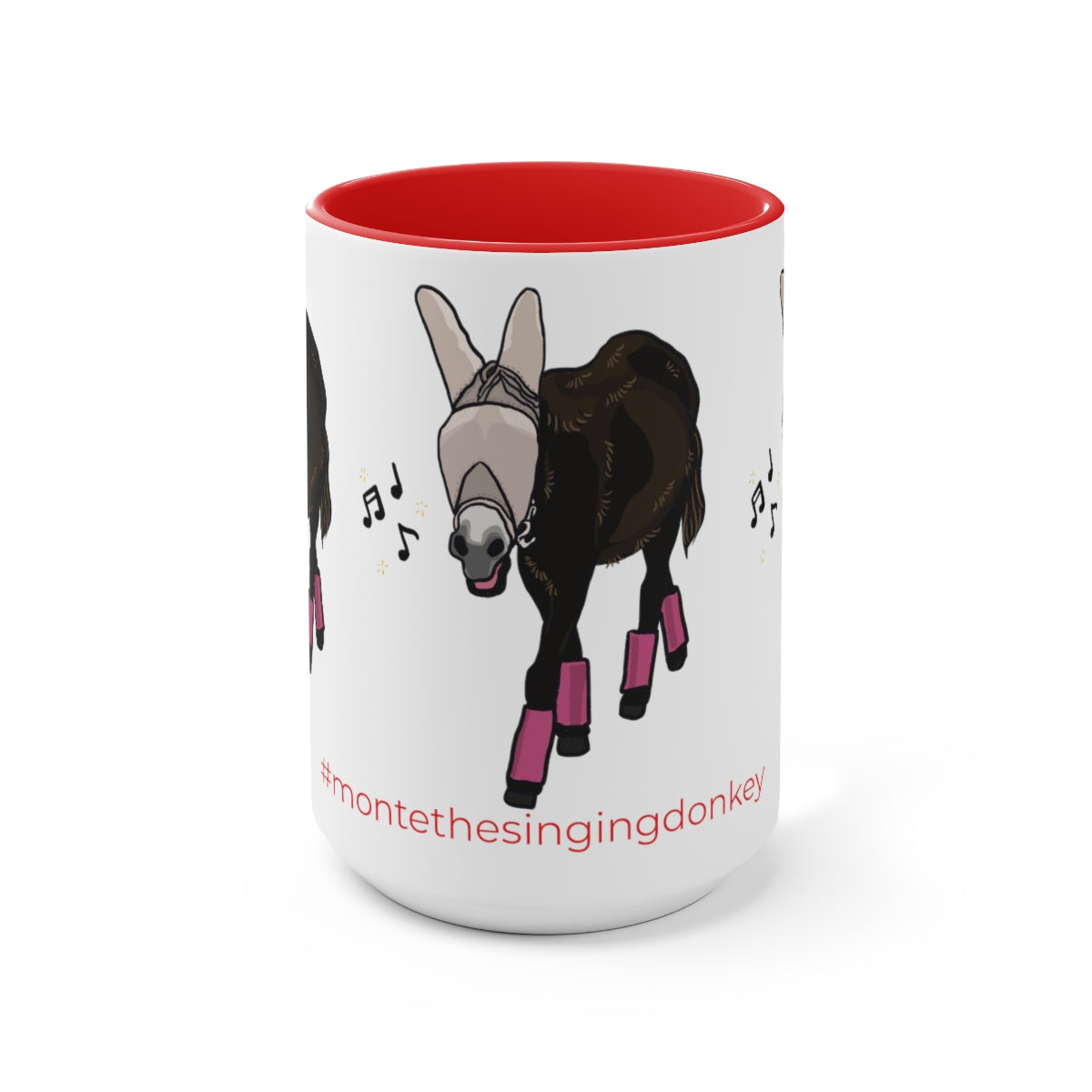 Mornings with Monte the Singing Donkey Fly Gear Two-Tone Mugs, 15oz