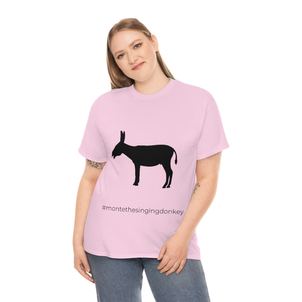 Monte the Singing Donkey  Unisex Braying Silhouette Heavy Cotton Tee (S-5X)