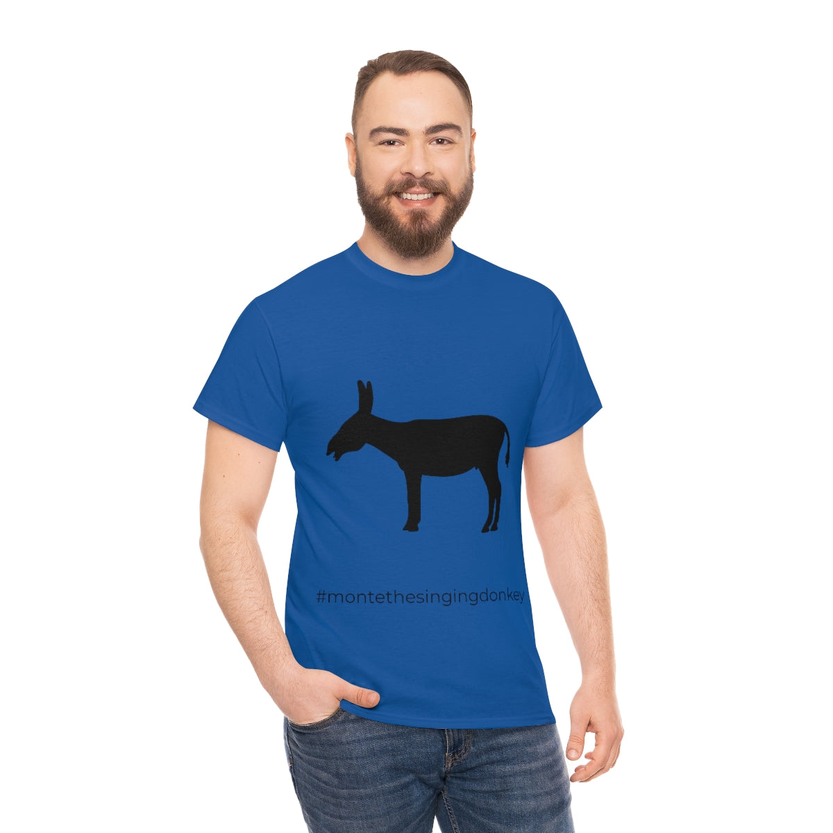 Monte the Singing Donkey  Unisex Braying Silhouette Heavy Cotton Tee (S-5X)