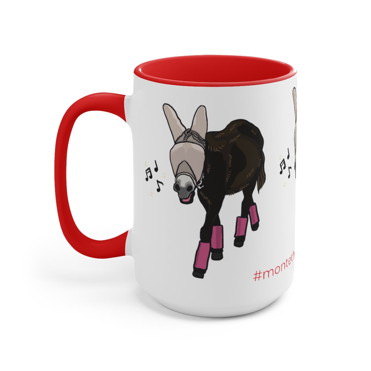 Mornings with Monte the Singing Donkey Fly Gear Two-Tone Mugs, 15oz