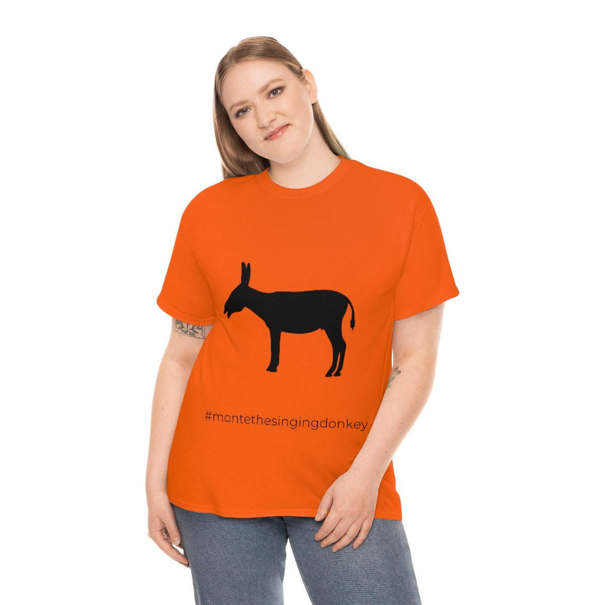 Monte the Singing Donkey  Unisex Braying Silhouette Heavy Cotton Tee (S-5X)