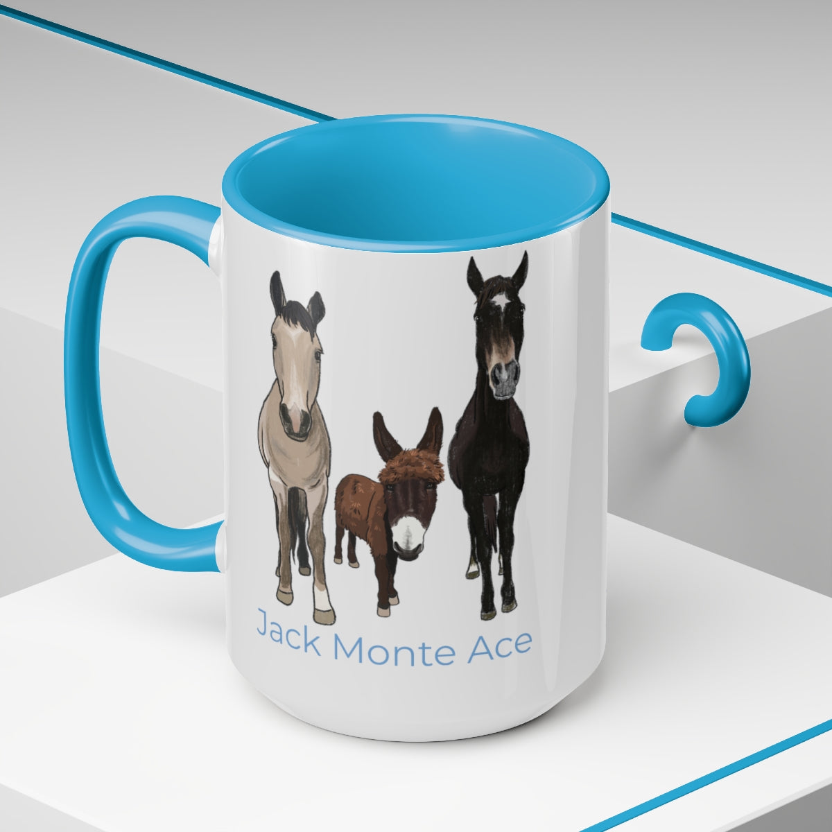 Mornings with Monte the Singing Donkey and The Brudders Two-Tone Mugs, 15oz