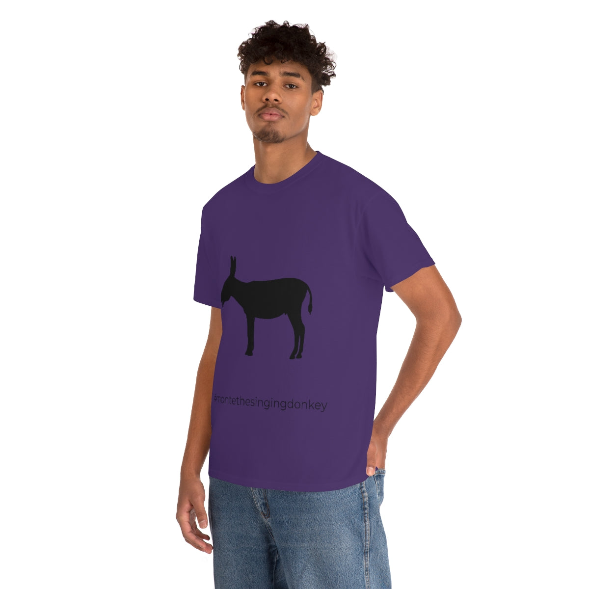 Monte the Singing Donkey  Unisex Braying Silhouette Heavy Cotton Tee (S-5X)