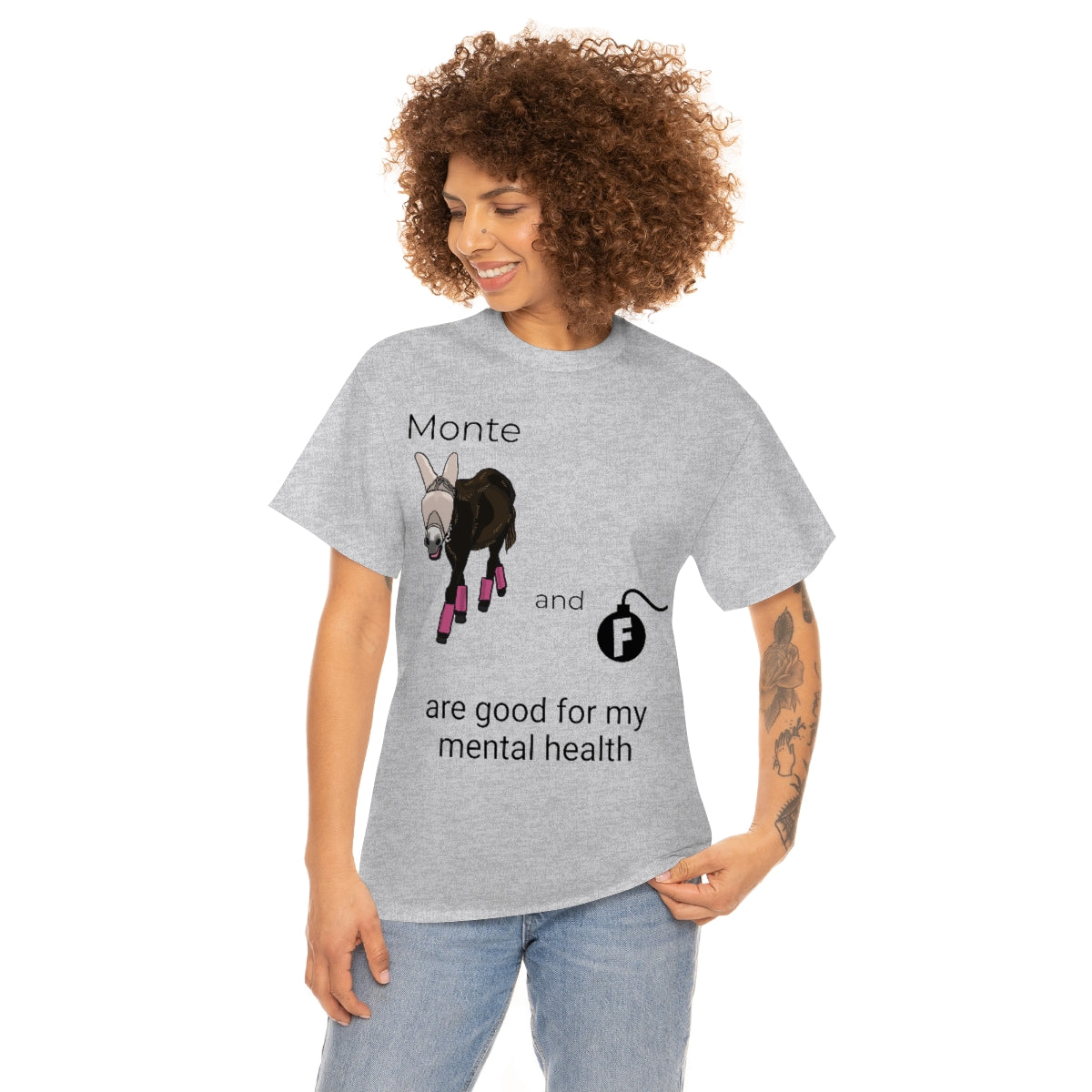 Monte and F-Bombs Are Good for my Mental Health Unisex Heavy Cotton Tee (S-3XL)