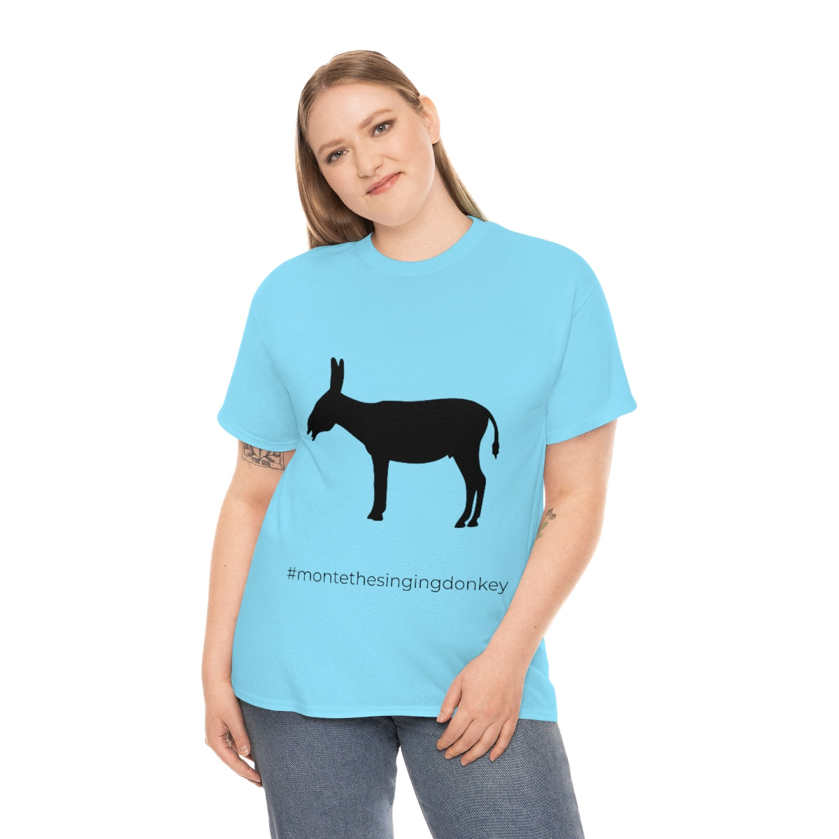 Monte the Singing Donkey Braying Silhouette Unisex Heavy Cotton Tee (S-3X)